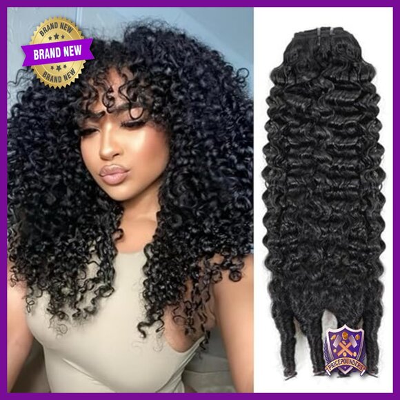 3 Bundles 16-20 Inch Human Hair Extensions Water Wave Curly Sew-In main image 5